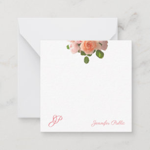 Modèle élégant de monogramme d'art d'aquarelle de