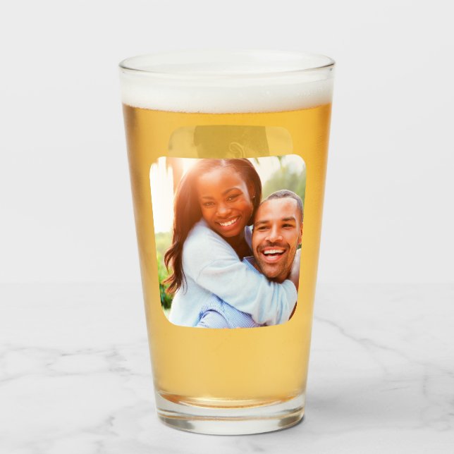 Modèle en verre de bière arrondi à deux côtés (Devant (rempli))