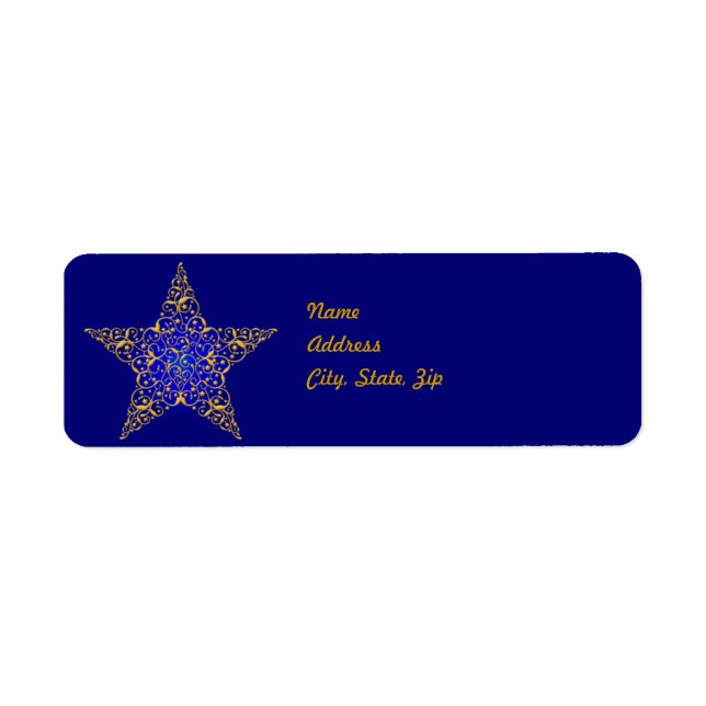 Modèle Étiquette de adresse Gold Star (Devant)