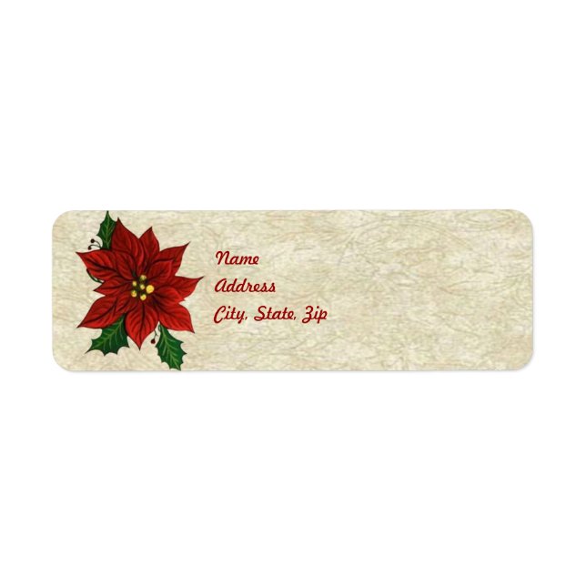 Modèle Étiquette de adresse Poinsettia (Devant)