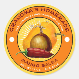 Modèle Étiquette de Mango Salsa maison vintage