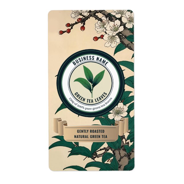 Modèle Étiquette  de thé vert japonais (Devant)