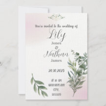 Modèle faire-part de mariage beige et rose