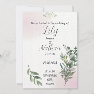 Modèle faire-part de mariage beige et rose