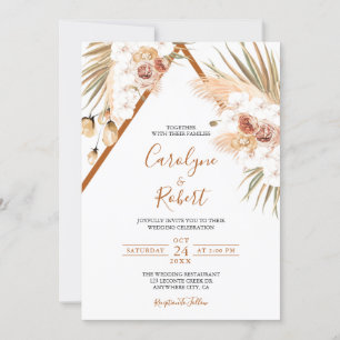 Modèle Faire-part de mariage en terre cuite Boho