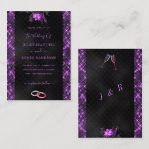 Modèle Faire-part de mariage noir violet parties s