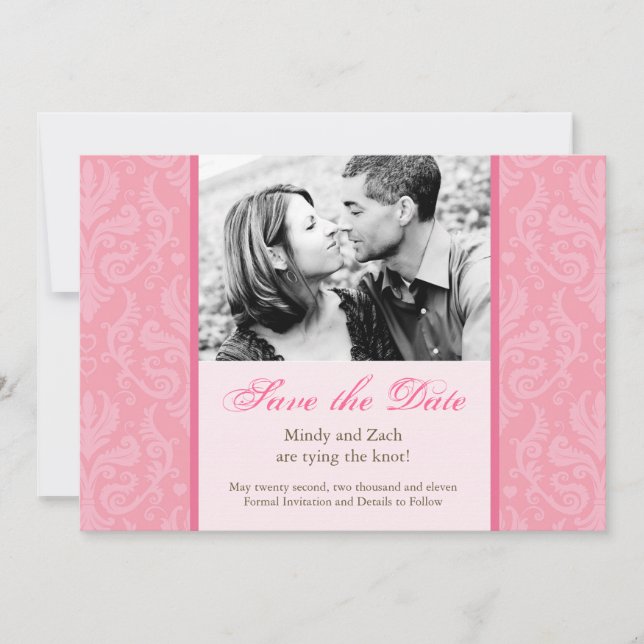 Modèle Faire-part de mariage rose (Devant)