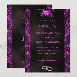 Modèle Faire-part de mariage rose parties scintill