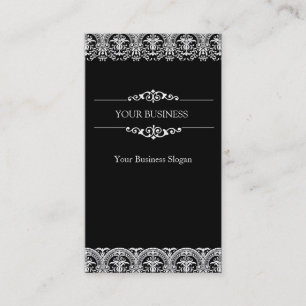 Modèle fleuri noir de carte de visite de damassé