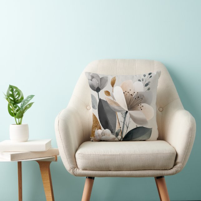Modèle floral Art Déco 1 oreiller à lancer (Chaise)