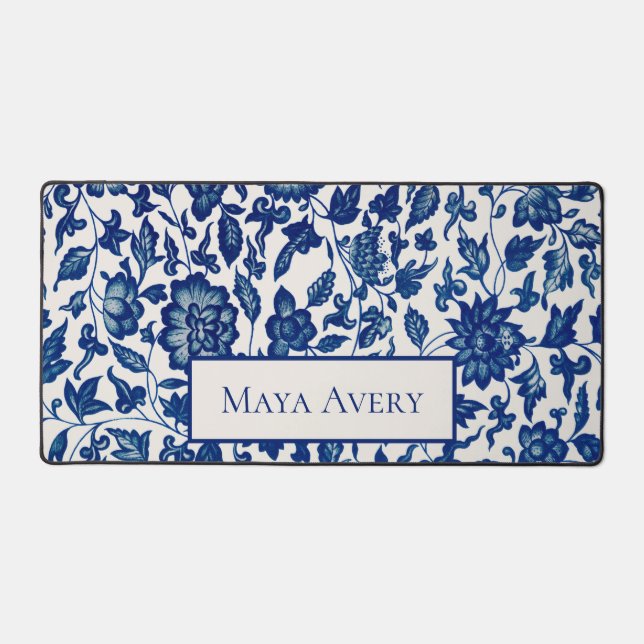 Modèle Floral bleu vintage (Recto)