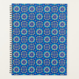 Modèle Floral Boho bleu vintage