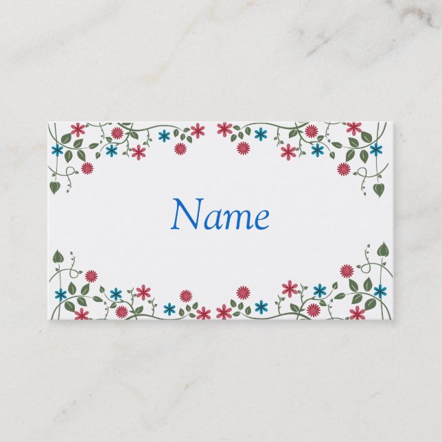 Modèle floral de carte d'affaires ou de profil (Devant)