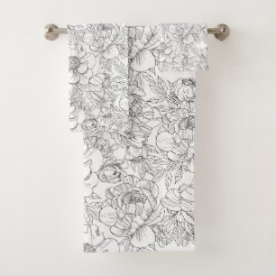 Modèle floral de pivoine vintage