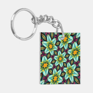 Modèle Floral Étoiles Vertes