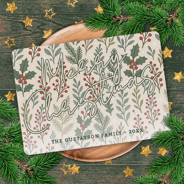 Modèle floral Holly Berry Botanical Classique (Créateur téléchargé)