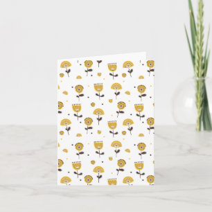 Modèle Floral Jaune Moderne Du Milieu Du Siècle