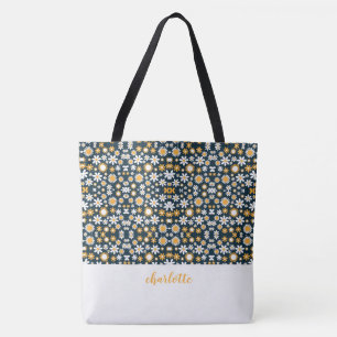 Modèle floral moderne Sac fourre-tout monogramme