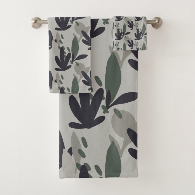 Modèle floral noir et vert (En situation)