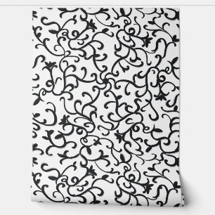 Modèle floral noir mignon sur mur Arrière - plan b