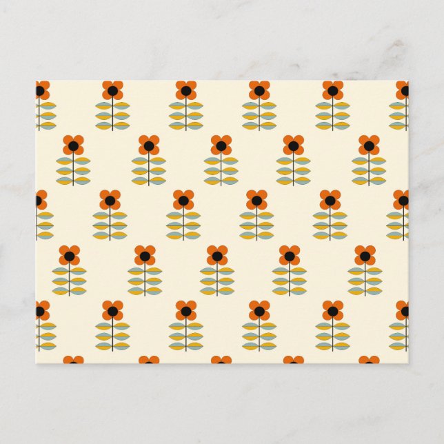 Modèle Floral Orange Inspiré Scandinave (Devant)