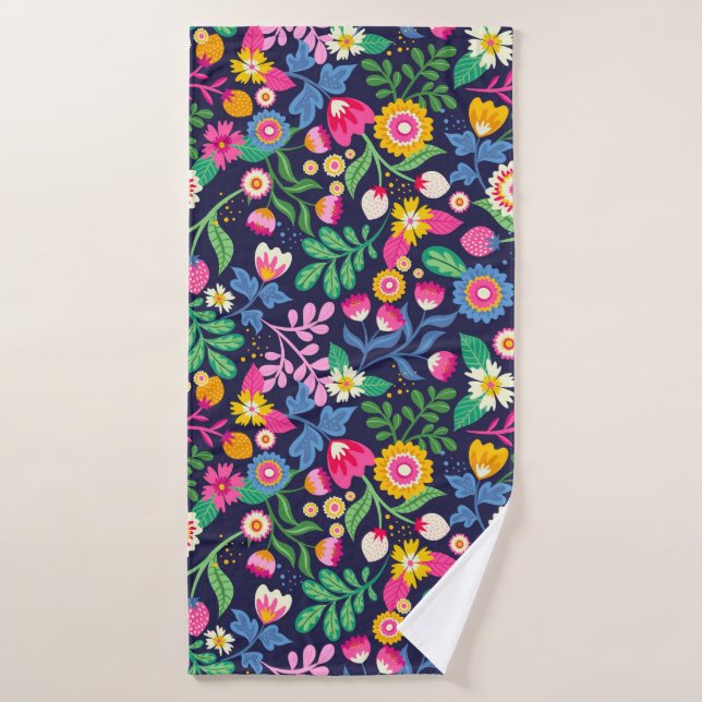 Modèle floral peint à la main exotique-48330 (Serviette de bain)