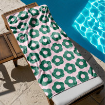 Modèle Floral Vert mignon Rétro