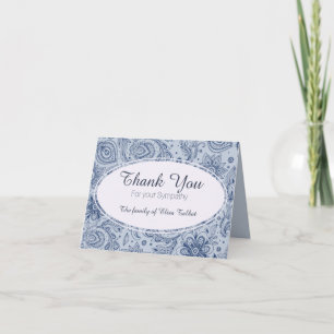 Modèle Floral Vintage bleu 2 Merci de Sympathie