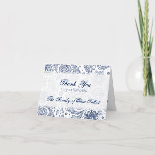 Modèle Floral Vintage bleu Sympathie Merci N