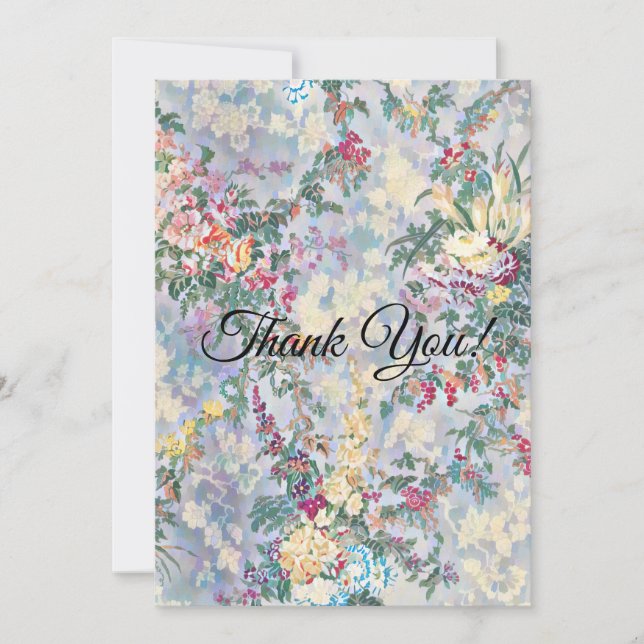 Modèle Floral vintage Merci plat (Devant)