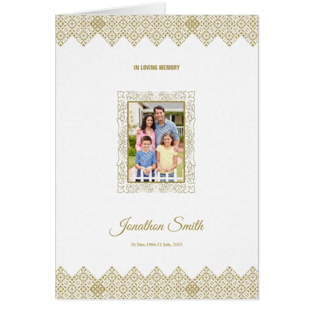 Modèle funéraire imprimable (Devant)