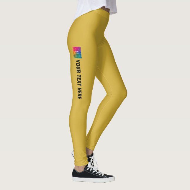 Modèle Gold Leggings Ajouter Logo Nom Texte Ici (Droite)