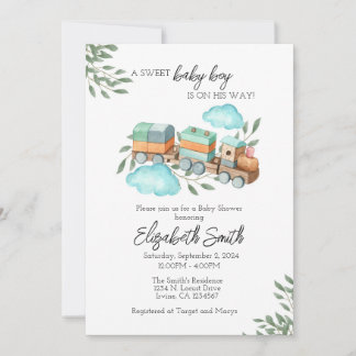 Modèle Invitation Baby shower garçon