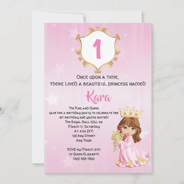 Modèle Invitation de la fête d'anniversaire de la  (Devant)