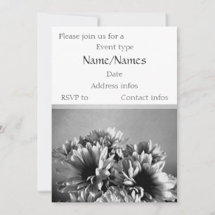 Modèle Invitation Fleurs Noires Et Blanches