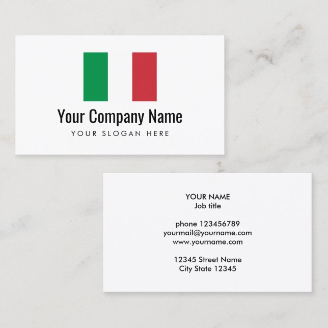 Modèle italien de carte de visite de logo de (Devant / Derrière)
