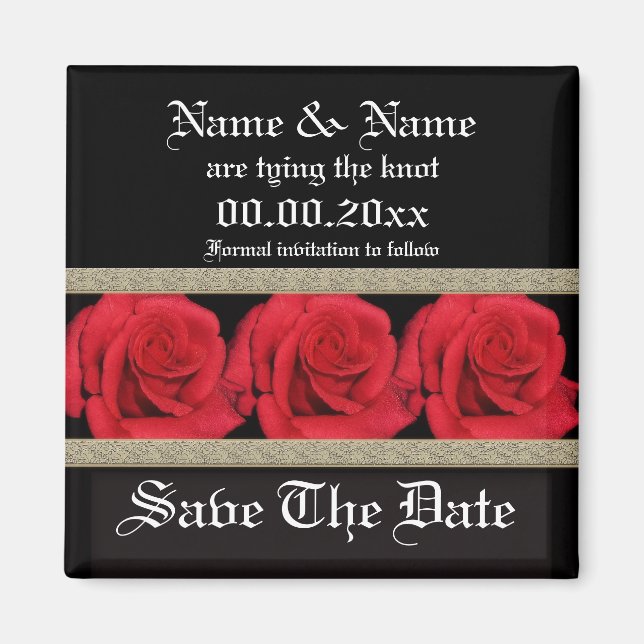 modèle magnet - roses rouges personnalisables (Devant)