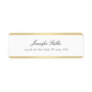 Modèle manuscrit Gold White Modern Simple