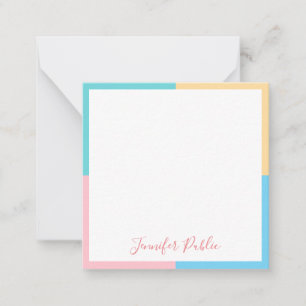 Modèle manuscrit moderne rose jaune bleu vert