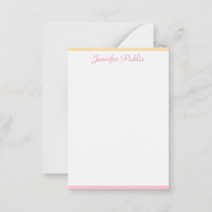 Modèle manuscrit moderne tendance rose jaune