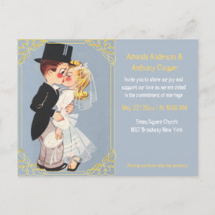 Modèle mariage de dessin animé mignon et drôle