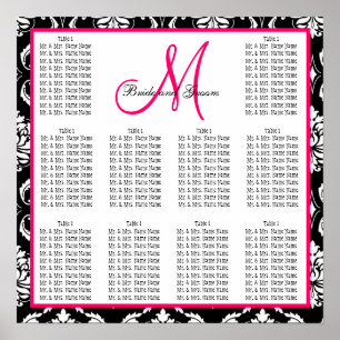 Modèle Mariage Tableau de siège Damask rose