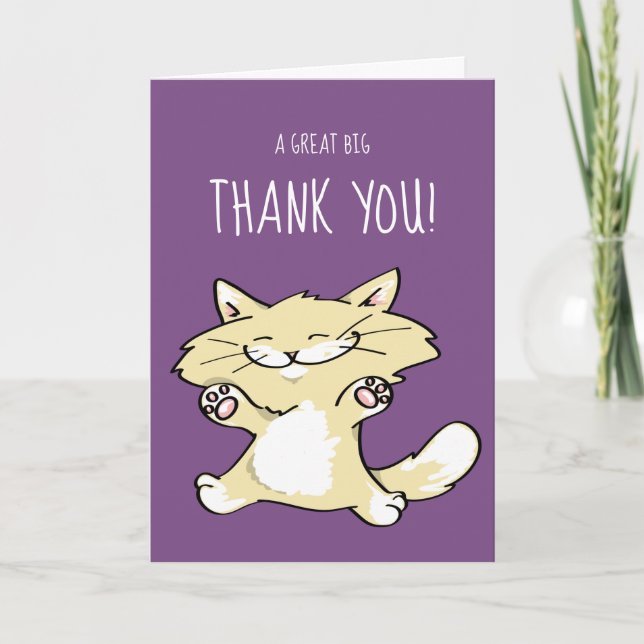 Modèle mignon de note de Merci des cartes de voeux (Devant)