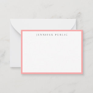 Modèle minimaliste de nom rose pâle élégant blanc