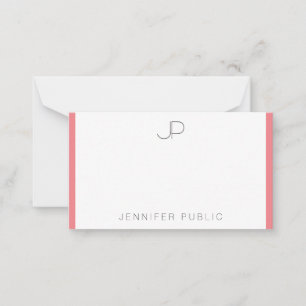 Modèle minimaliste rose rouge monogramme
