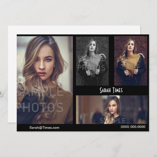 Modèle modèle de noir de carte d'élém. d'acteur de (Devant / Derrière)