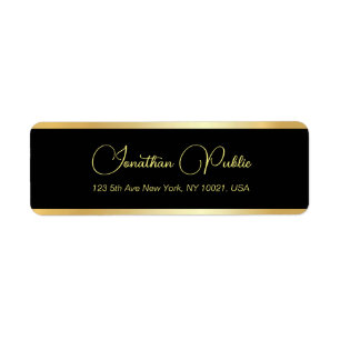 Modèle moderne élégant Black Gold Adresse de retou