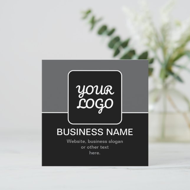 Modèle moderne pour votre logo | Noir Gris & Blanc (Debout devant)