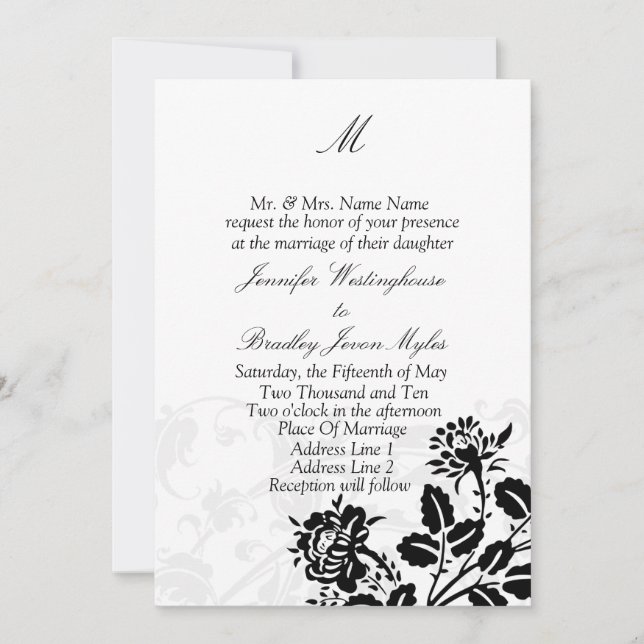 Modèle Monogramme - Invitations de mariage (Devant)