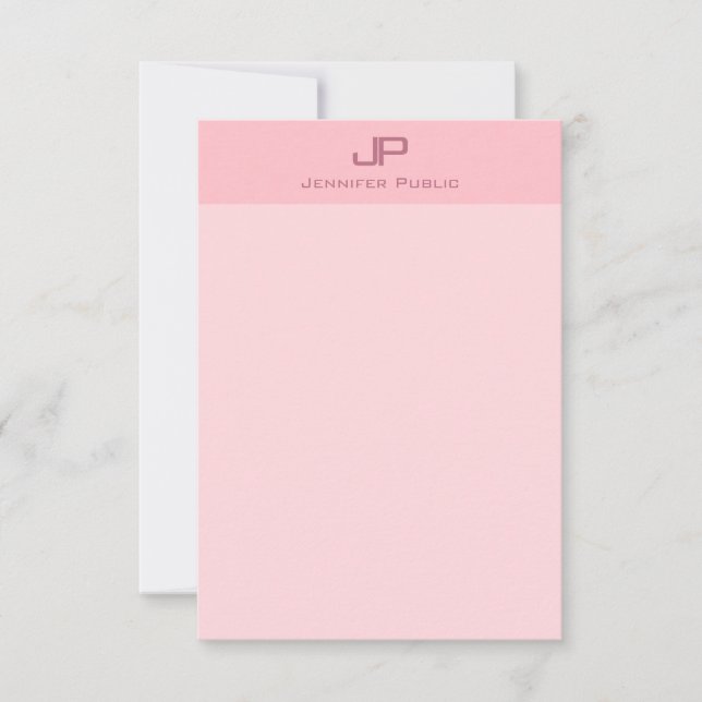 Modèle Monogramme moderne rose pâle (Devant)